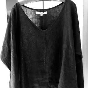 Black FLAX linen top